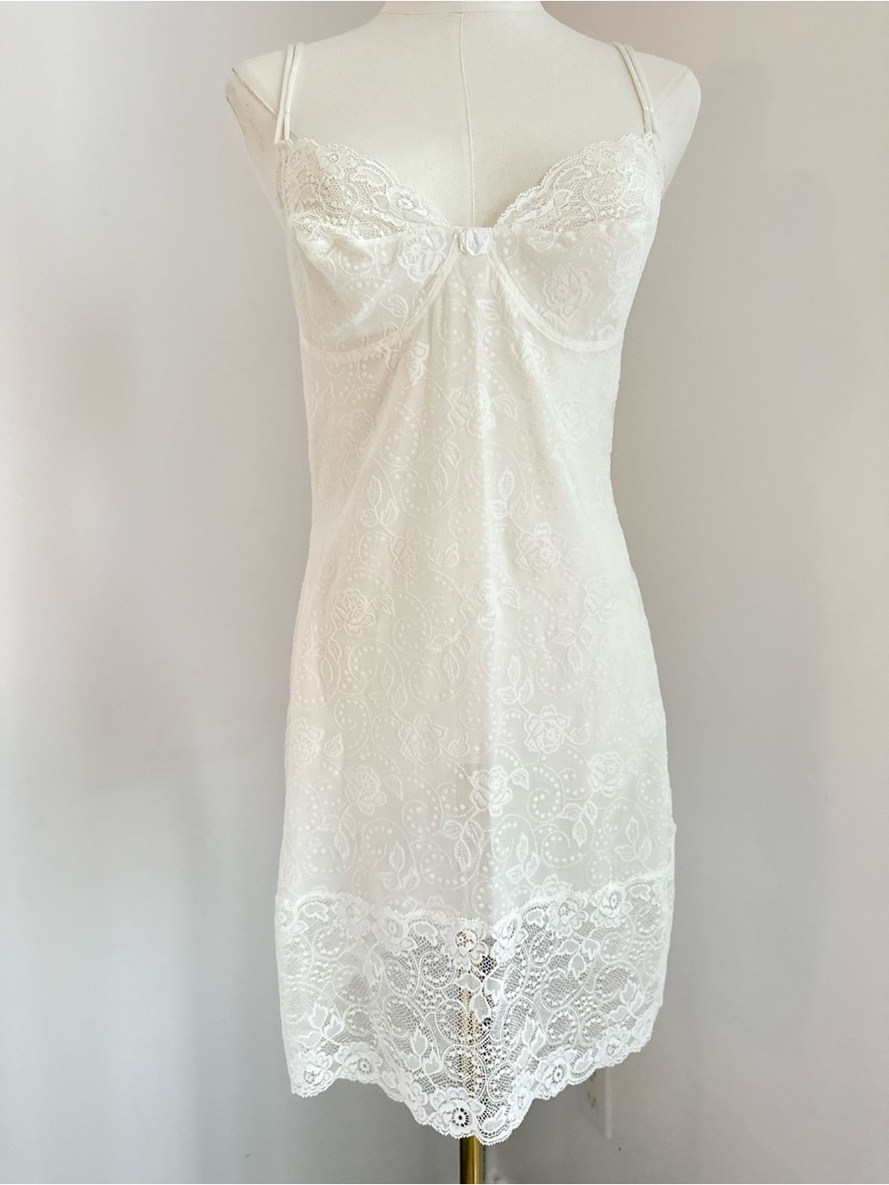 La Perla x Malizia White Lace Slip Dress - Women Intimates & Sleepwear